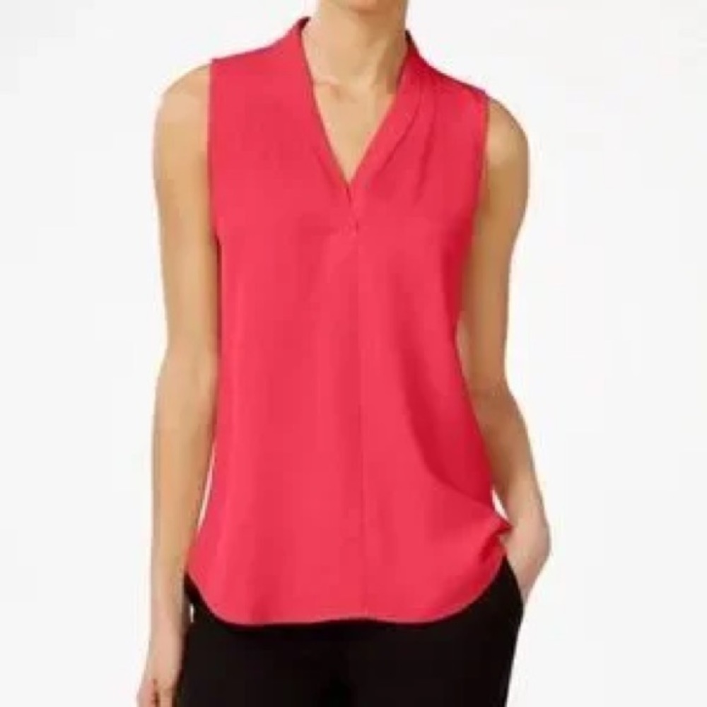 Calvin Klein Women's Dark Pink Sleeveless Blouse - Picture 1 of 8